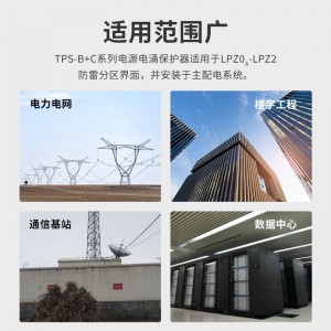 TOWE同为B+C级复合型电源电涌保护器保护低压电气装置免受直接雷击和电涌灾害安装在220/380V单相三相低压供电系统的电网进线处或总配电盘中 TPS B+C 4P/3P+N/3P/2P