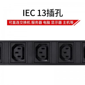 TOWE同为IEC C13 C19工业电源防雷PDU电源机柜插座 国际通用IEC 大功率机柜PDU IEC插孔横装大功率款 12位10A IEC C13插孔，EN16/I1001