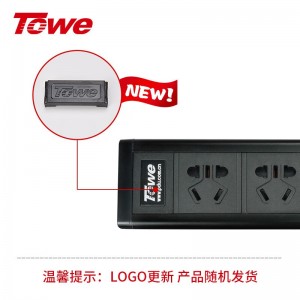 TOWE同为通用型桌面PDU插座16A大功率空调电暖器热水器电动车延长线插线板/接线板 10A/16A二插三插通用转换器 摔不烂高强度铝合金外壳插座 APZ-1612