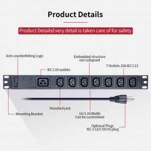 Power Strip，IEC C19 Metal 8 Outlet Mountable Power Strip，Power Strip Heavy Duty